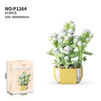 Plant Potted Eternal Flower Bundle Assembling Building Blocks