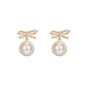 Bow Pearl Simple Micro Stud Earrings