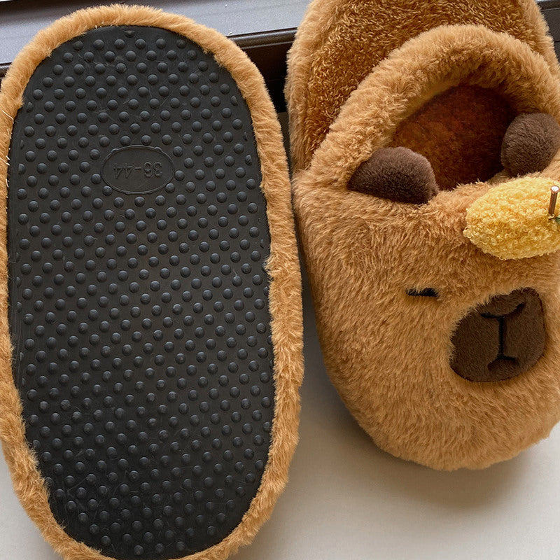 Emotional Stability Capybara Plush Slippers Winter Home