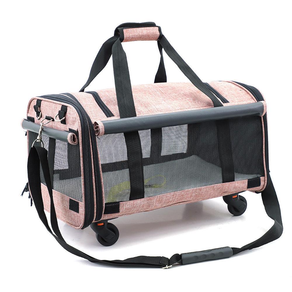 Universal wheel folding travel cat bag