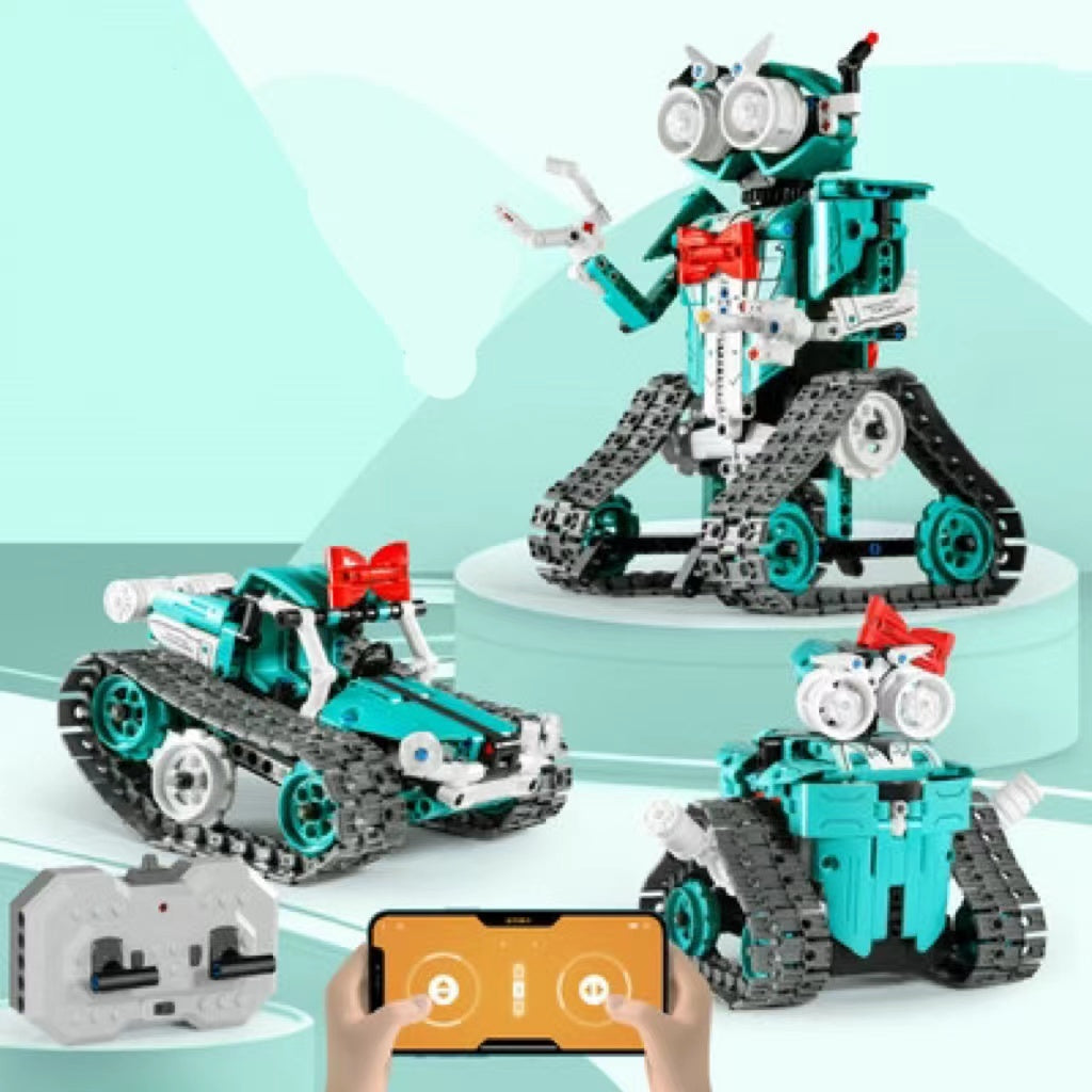 Building Blocks Electric Robot Programming Set Remote Control Intelligent Assembled Tank Boy Toys