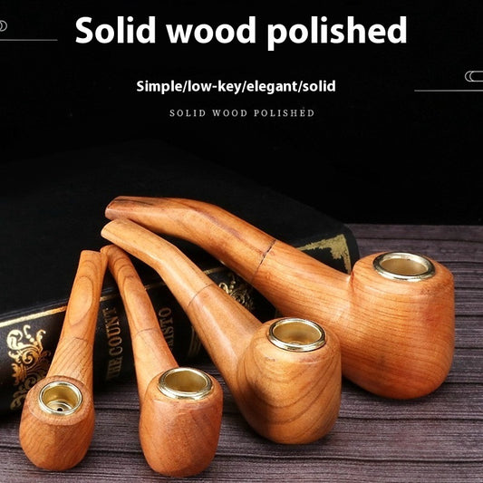 Old-fashioned Hand-polished Solid Wood Pipe