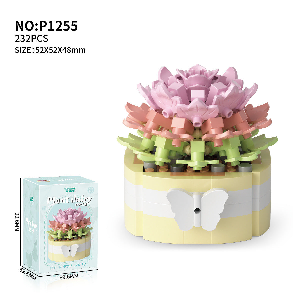 Plant Potted Eternal Flower Bundle Assembling Building Blocks