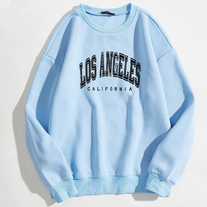 Mia - Flock Lined Sweatshirt With Los Angeles Print