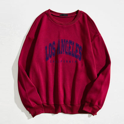 Mia - Flock Lined Sweatshirt With Los Angeles Print