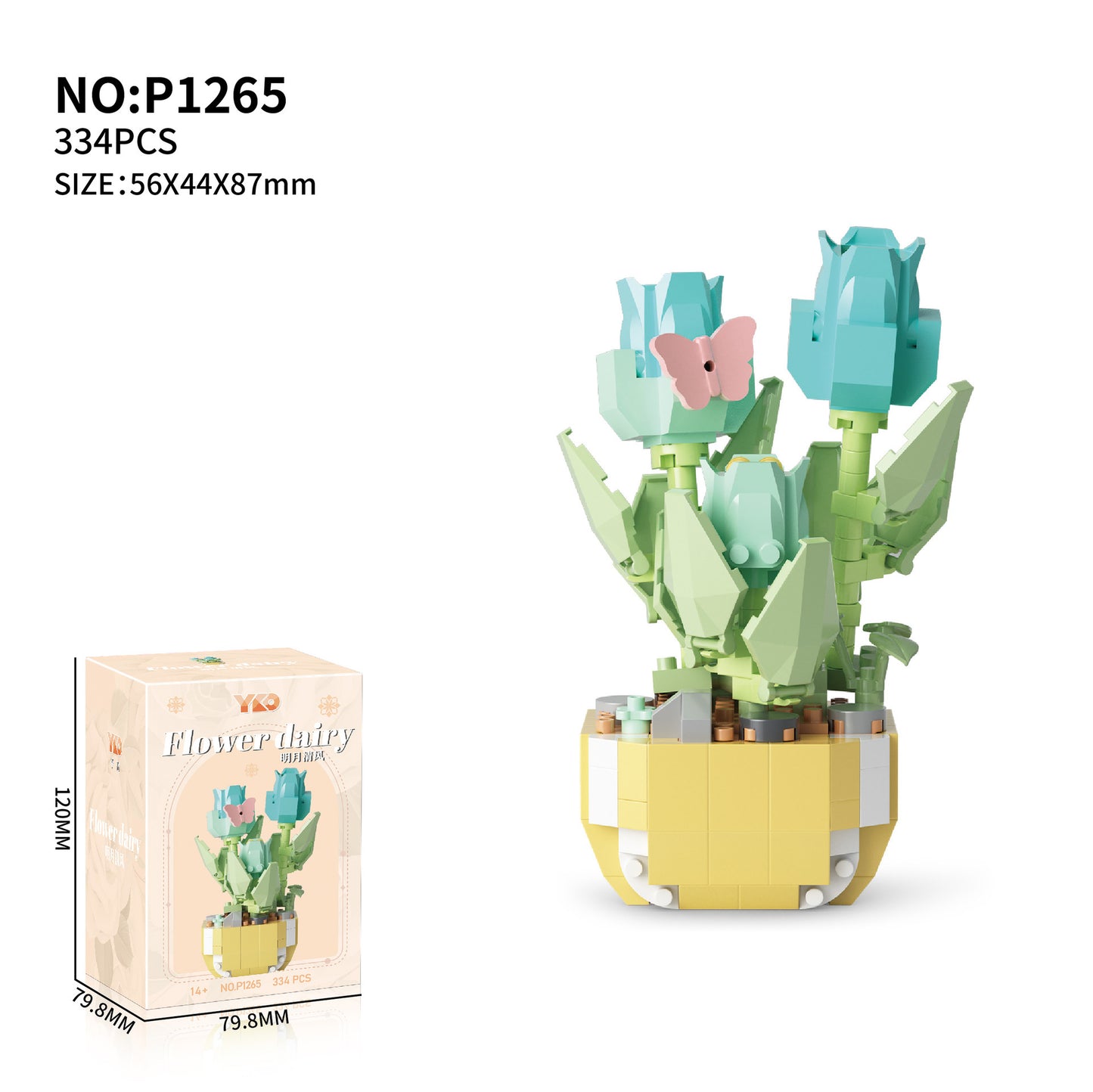 Plant Potted Eternal Flower Bundle Assembling Building Blocks