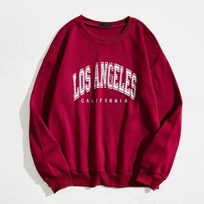 Mia - Flock Lined Sweatshirt With Los Angeles Print