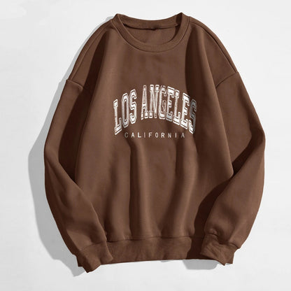 Mia - Flock Lined Sweatshirt With Los Angeles Print